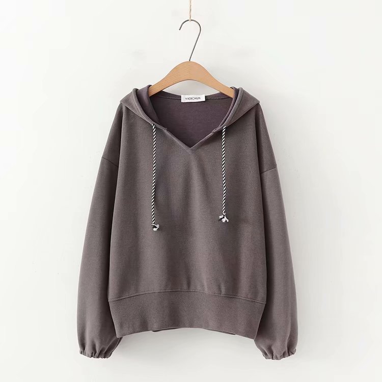 Dearest - Sweat à capuche uni à col en V