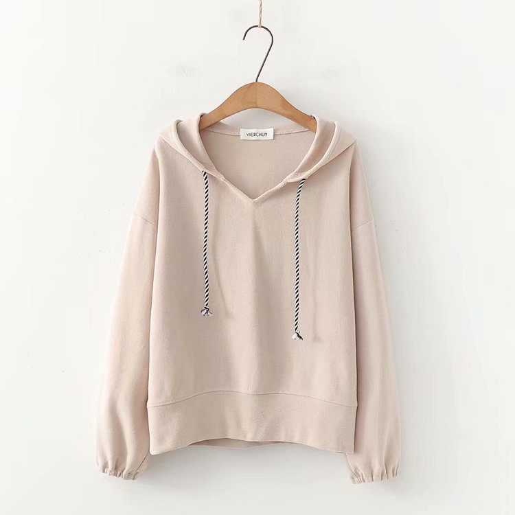 Dearest - Sweat à capuche uni à col en V
