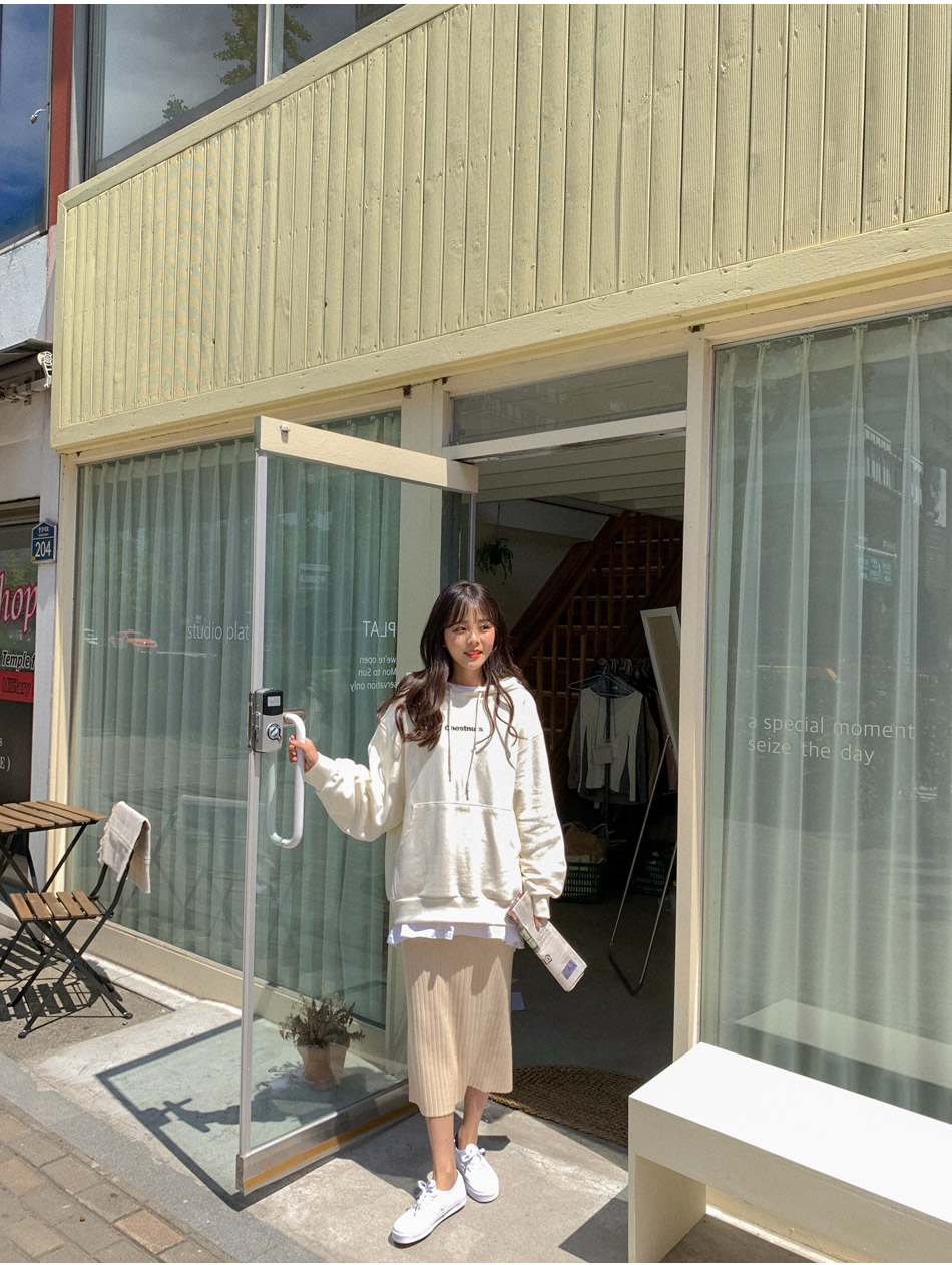 MERONGSHOP - Sweat à capuche oversize avec lettrage à épaules tombantes