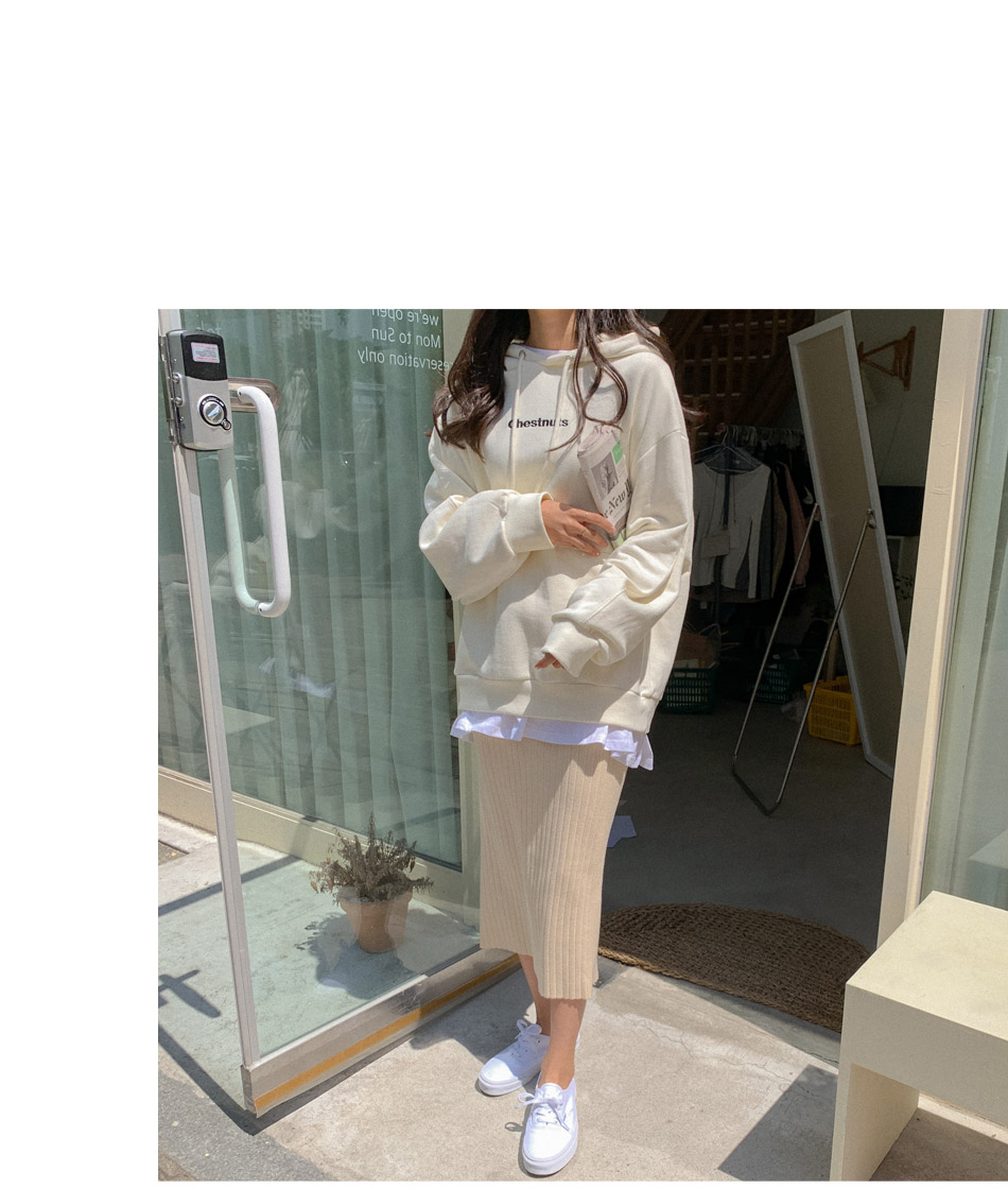 MERONGSHOP - Sweat à capuche oversize avec lettrage à épaules tombantes