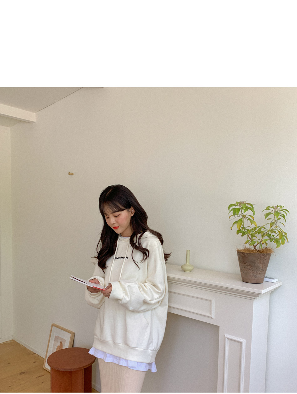 MERONGSHOP - Sweat à capuche oversize avec lettrage à épaules tombantes