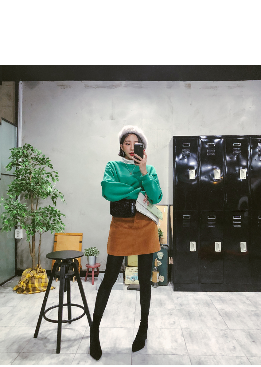 MERONGSHOP - Pull col rond uni