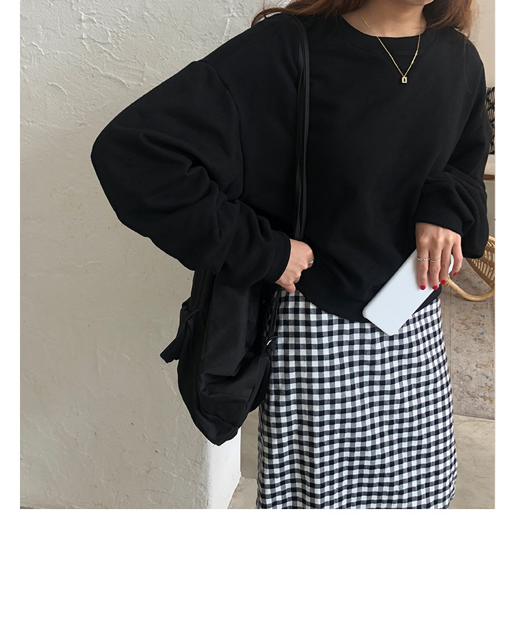 Rosy.B - Dropped Shoulder Plain Pullover