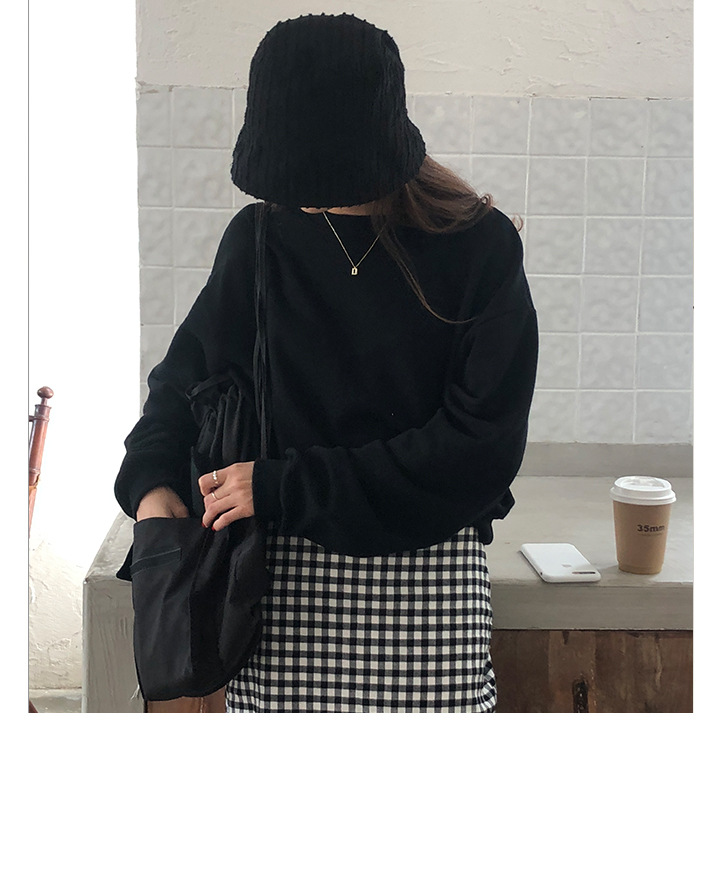 Rosy.B - Dropped Shoulder Plain Pullover