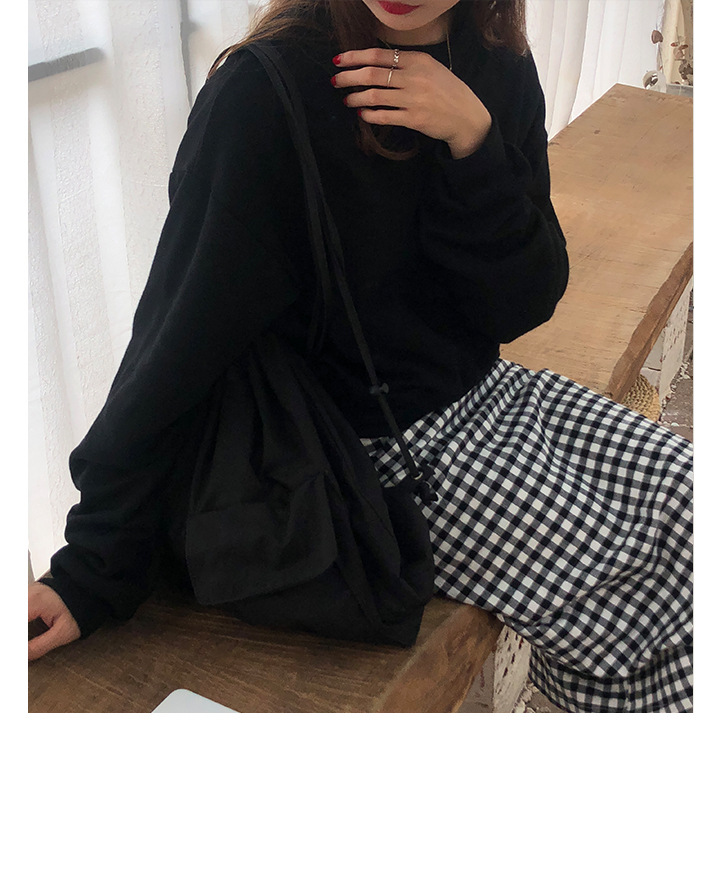 Rosy.B - Dropped Shoulder Plain Pullover
