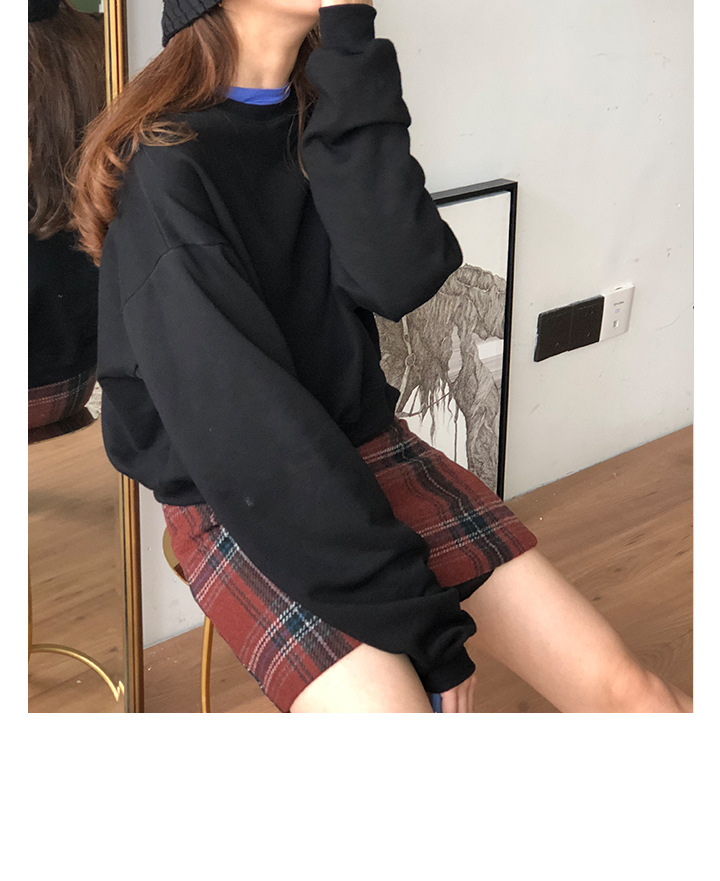 Rosy.B - Dropped Shoulder Plain Pullover