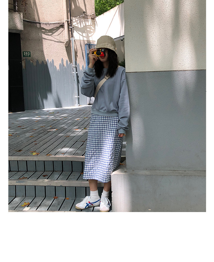 Rosy.B - Dropped Shoulder Plain Pullover