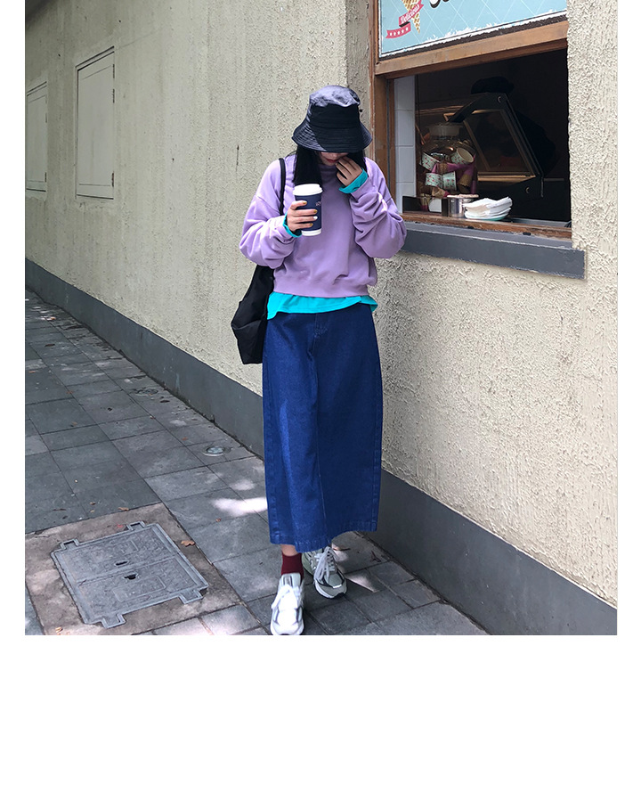 Rosy.B - Dropped Shoulder Plain Pullover