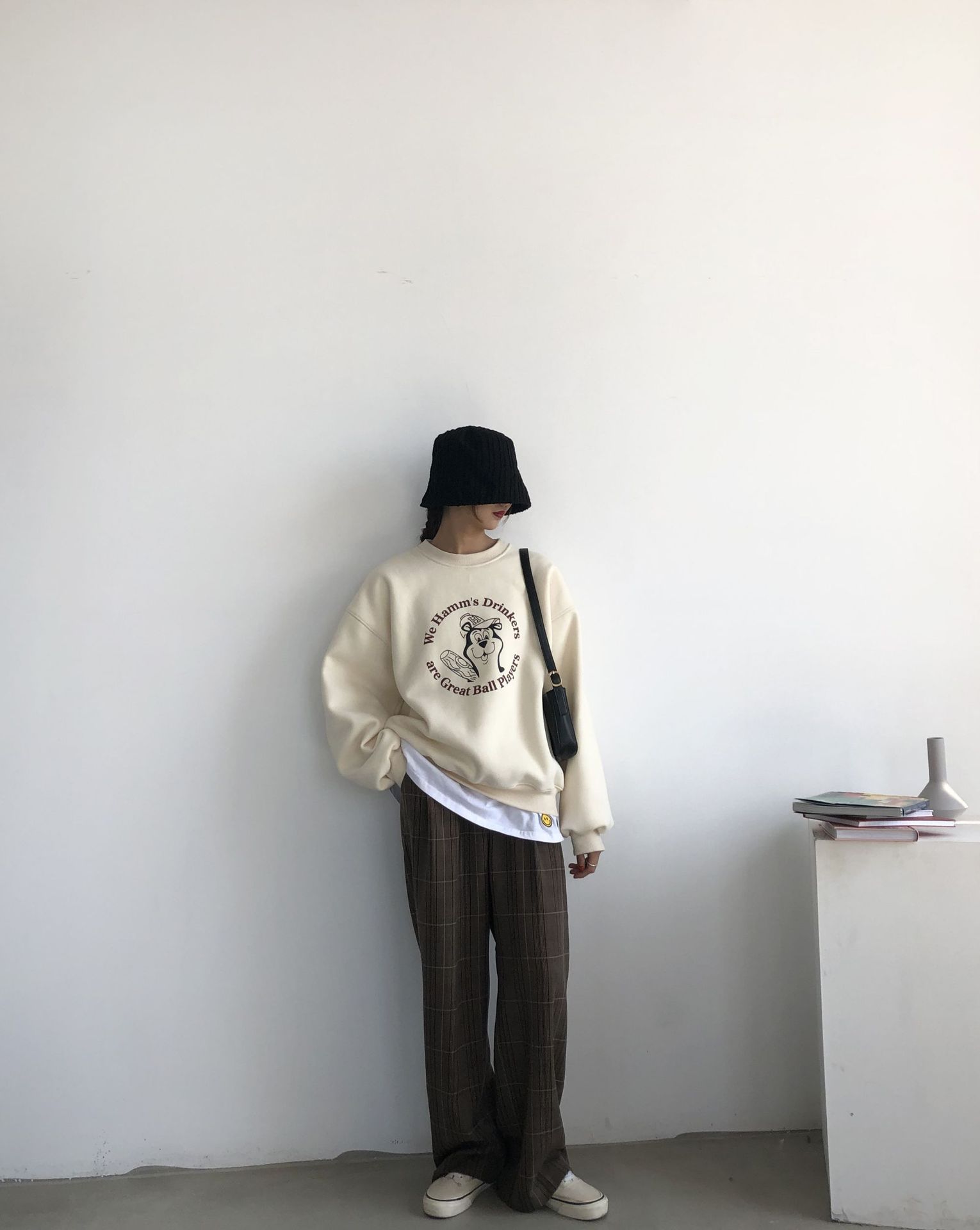 Rosy.B - Long-Sleeve Round-Neck Printed Pullover