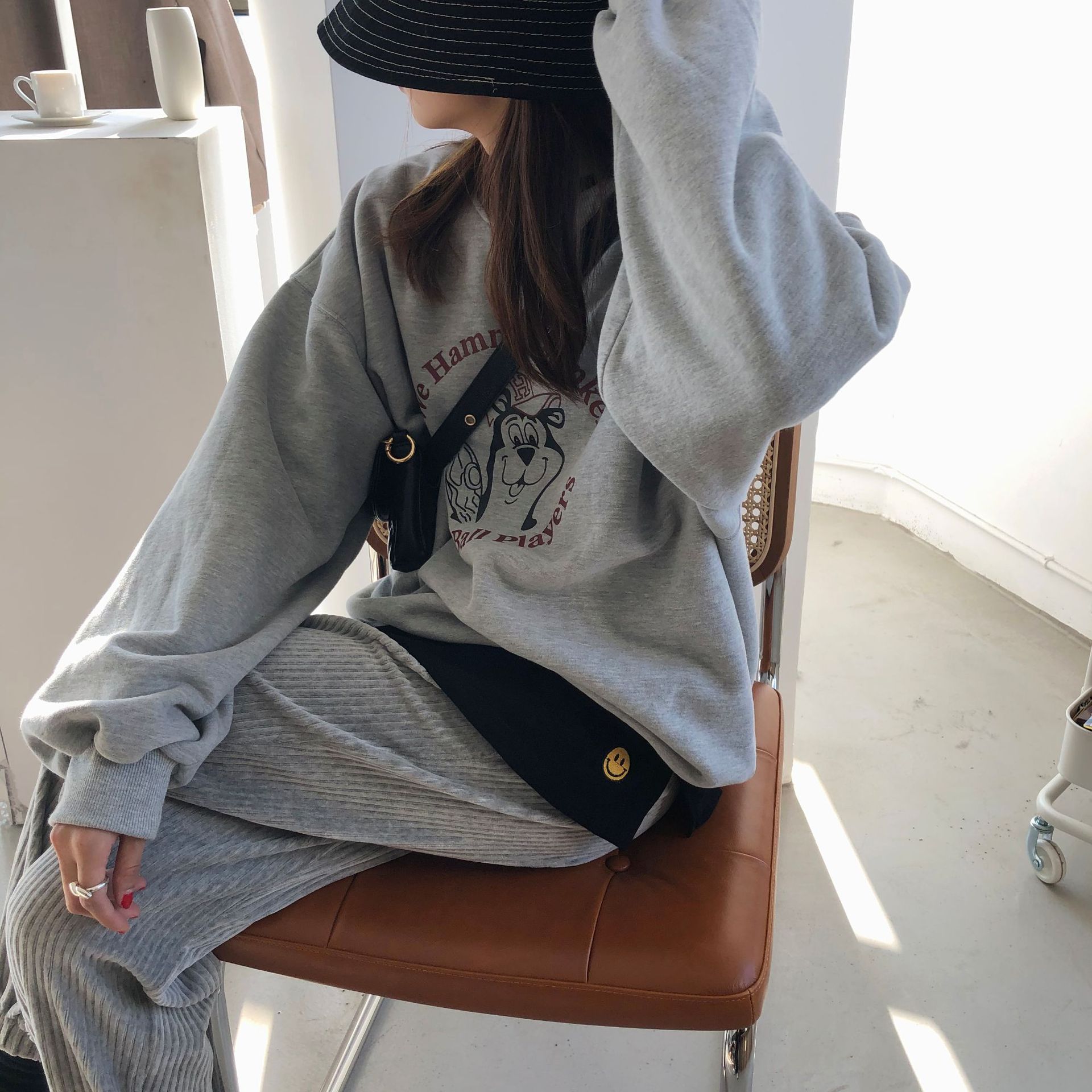 Rosy.B - Long-Sleeve Round-Neck Printed Pullover