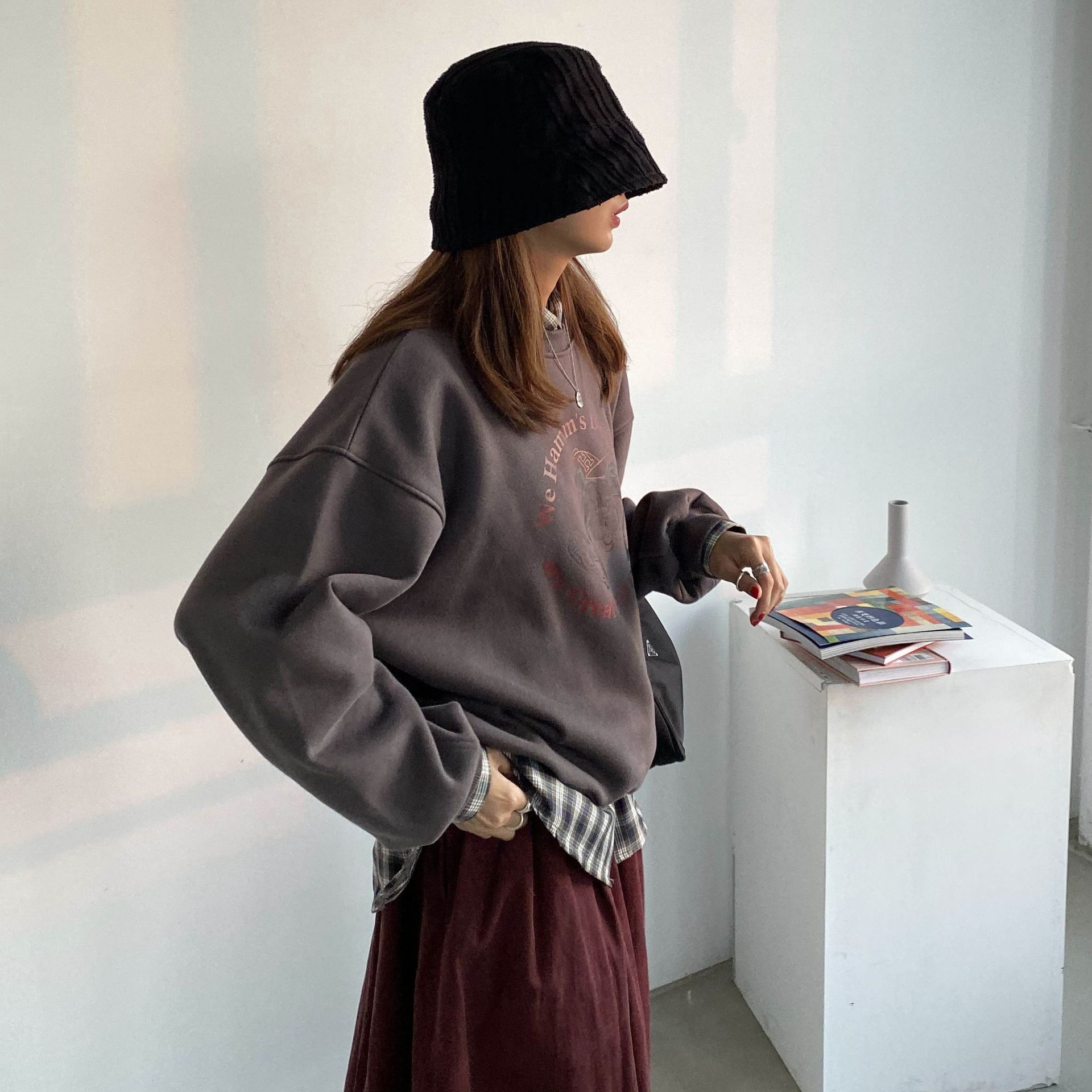 Rosy.B - Long-Sleeve Round-Neck Printed Pullover