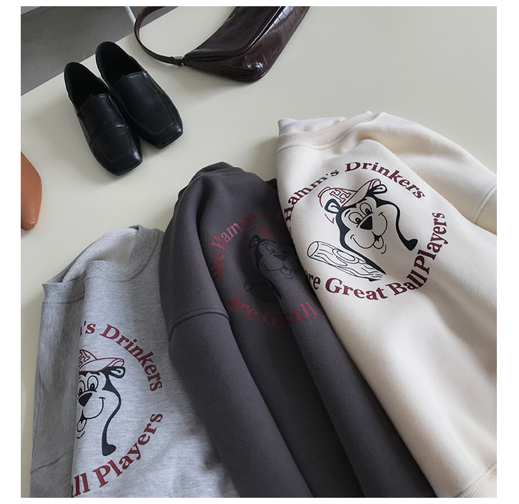 Rosy.B - Long-Sleeve Round-Neck Printed Pullover