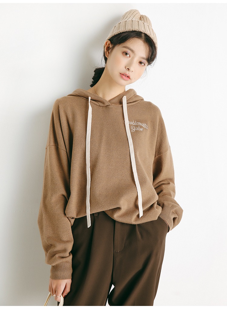 Rosy.B - Sweat à capuche avec inscription à manches longues