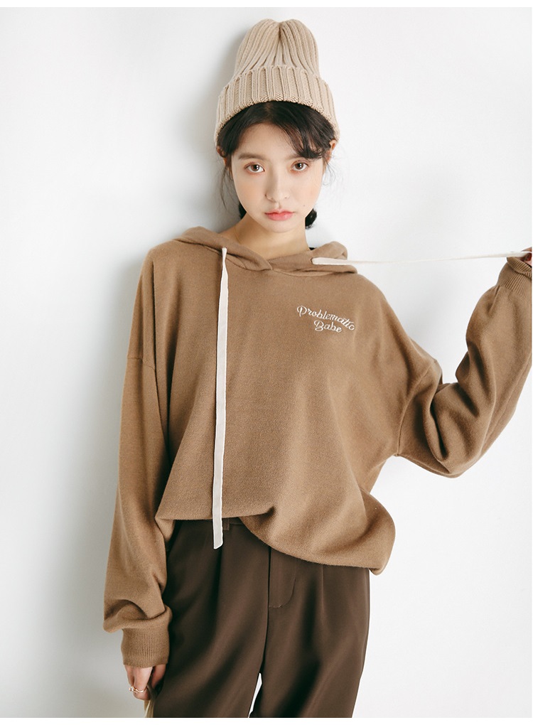 Rosy.B - Sweat à capuche avec inscription à manches longues