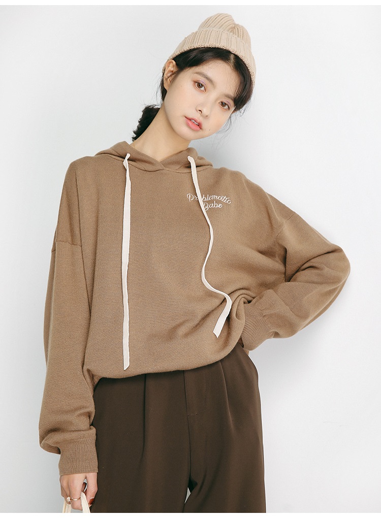 Rosy.B - Sweat à capuche avec inscription à manches longues