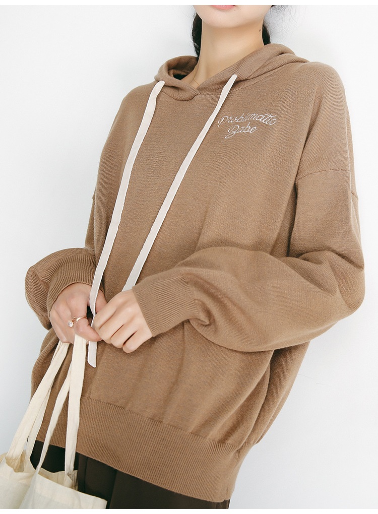 Rosy.B - Sweat à capuche avec inscription à manches longues
