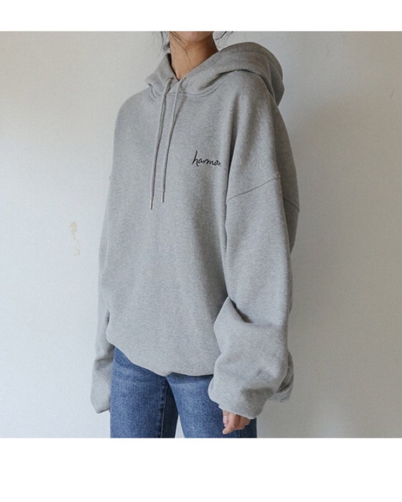 Seoulflash - Sweat à capuche brodé avec lettre à manches longues