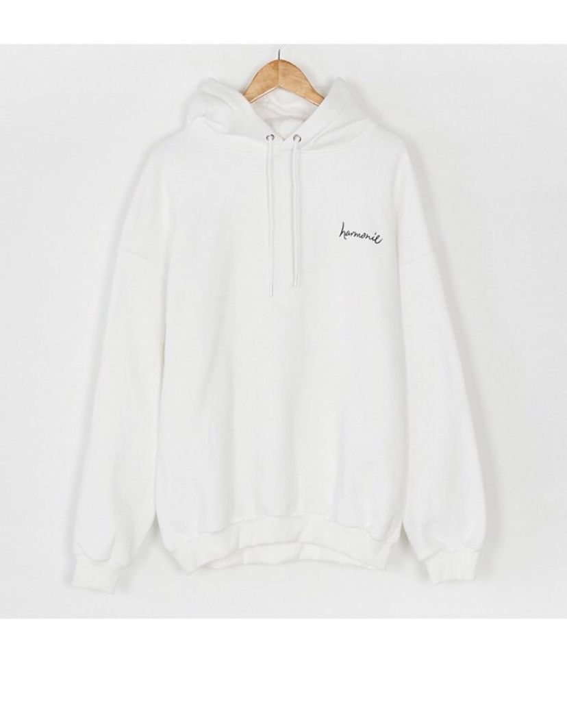 Seoulflash - Sweat à capuche brodé avec lettre à manches longues