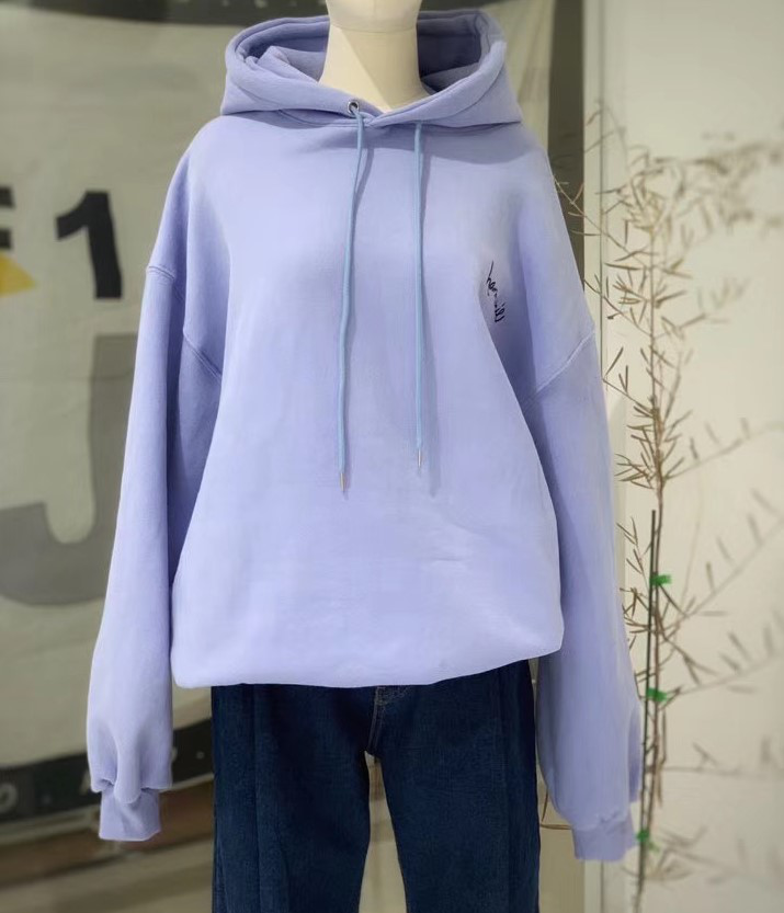 Seoulflash - Sweat à capuche brodé avec lettre à manches longues