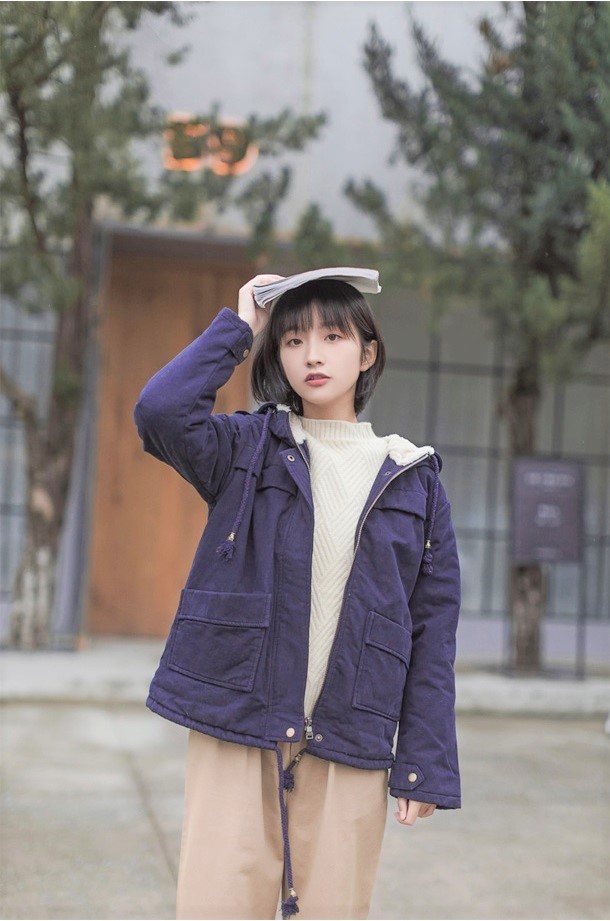 Dearest - Veste cargo à capuche poilue