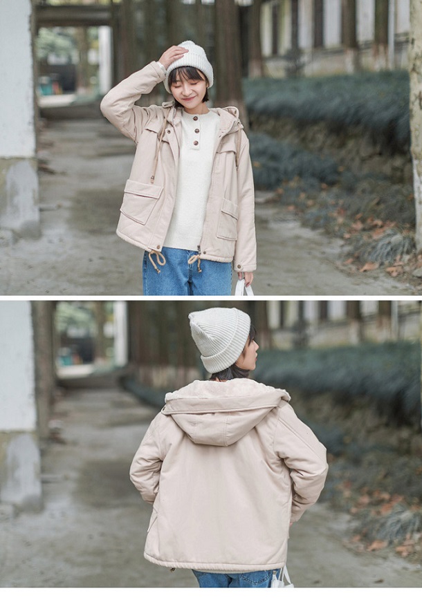 Dearest - Veste cargo à capuche poilue