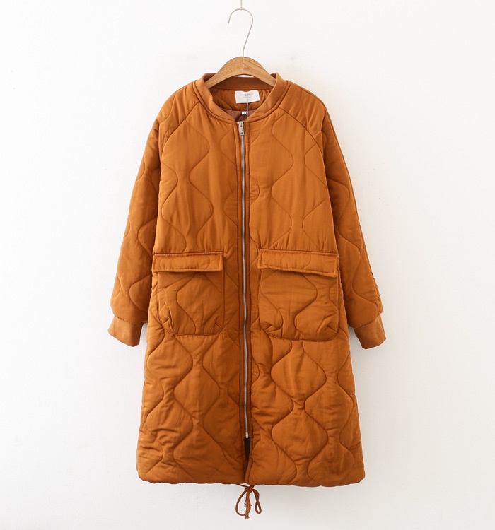 Dearest - Veste longue en duvet uni avec poches zippées
