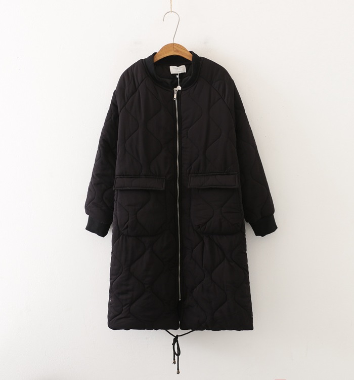 Dearest - Veste longue en duvet uni avec poches zippées