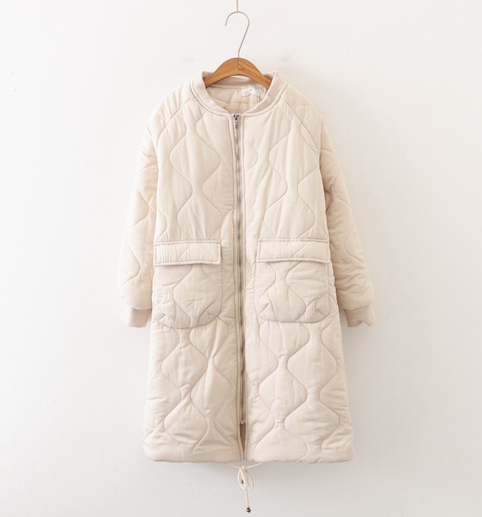 Dearest - Veste longue en duvet uni avec poches zippées
