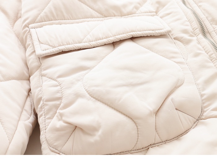 Dearest - Veste longue en duvet uni avec poches zippées