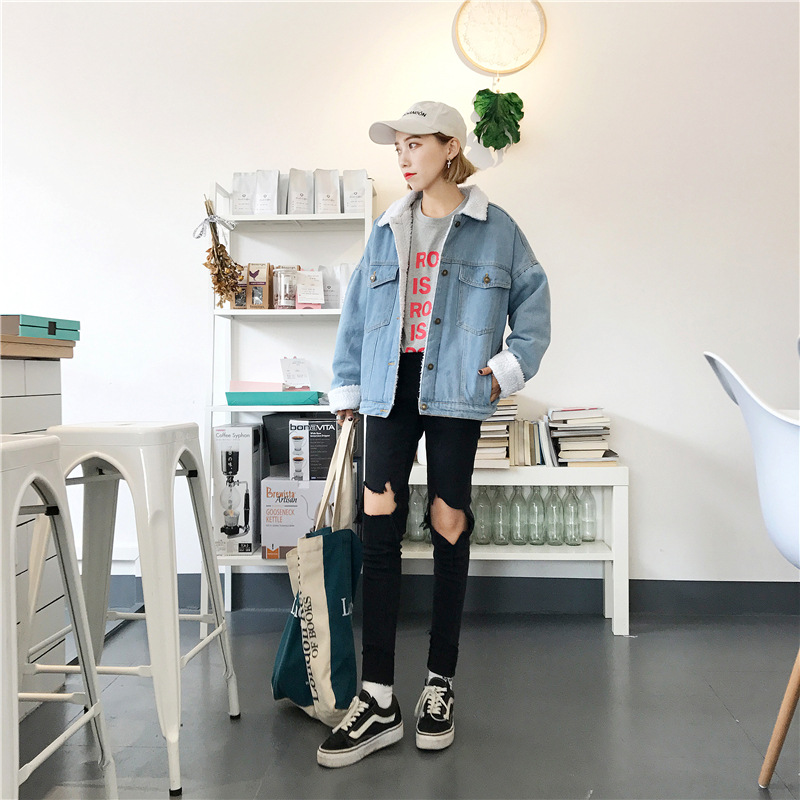 Dearest - Furry Lined Denim Jacket