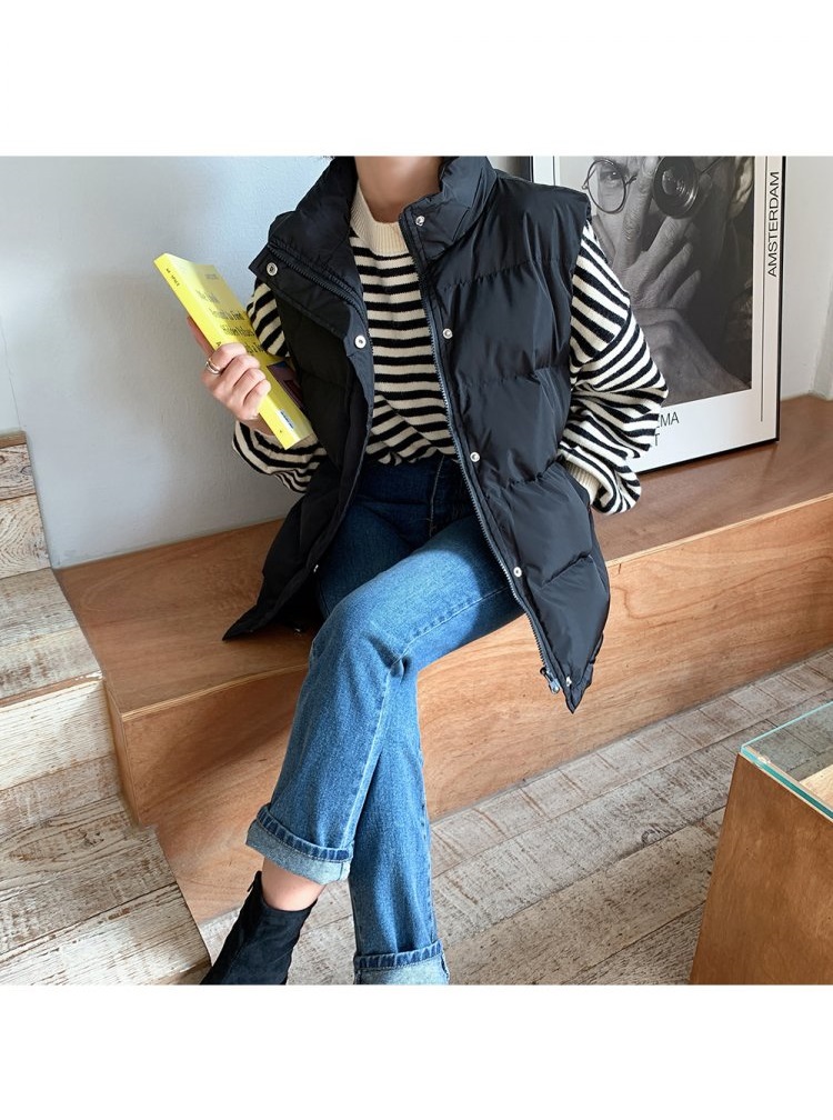 For J - Gilet matelassé zippé