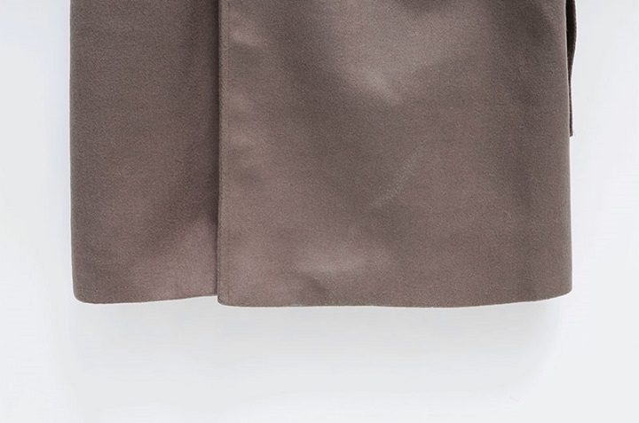 Icecream12 - Manteau long simple boutonnage uni avec ceinture