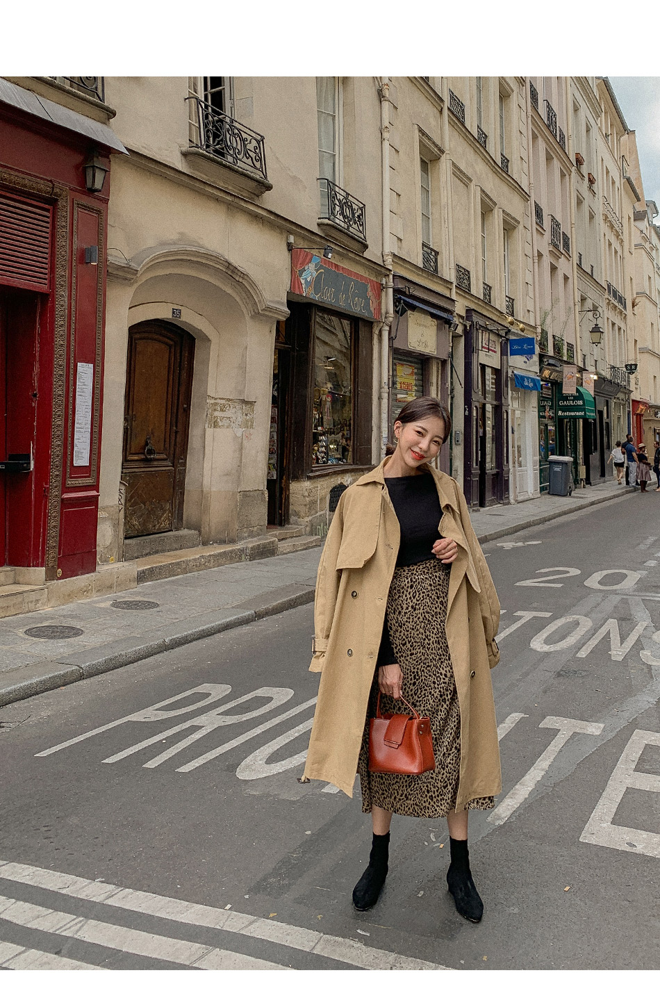 MERONGSHOP - Trench-coat croisé avec ceinture