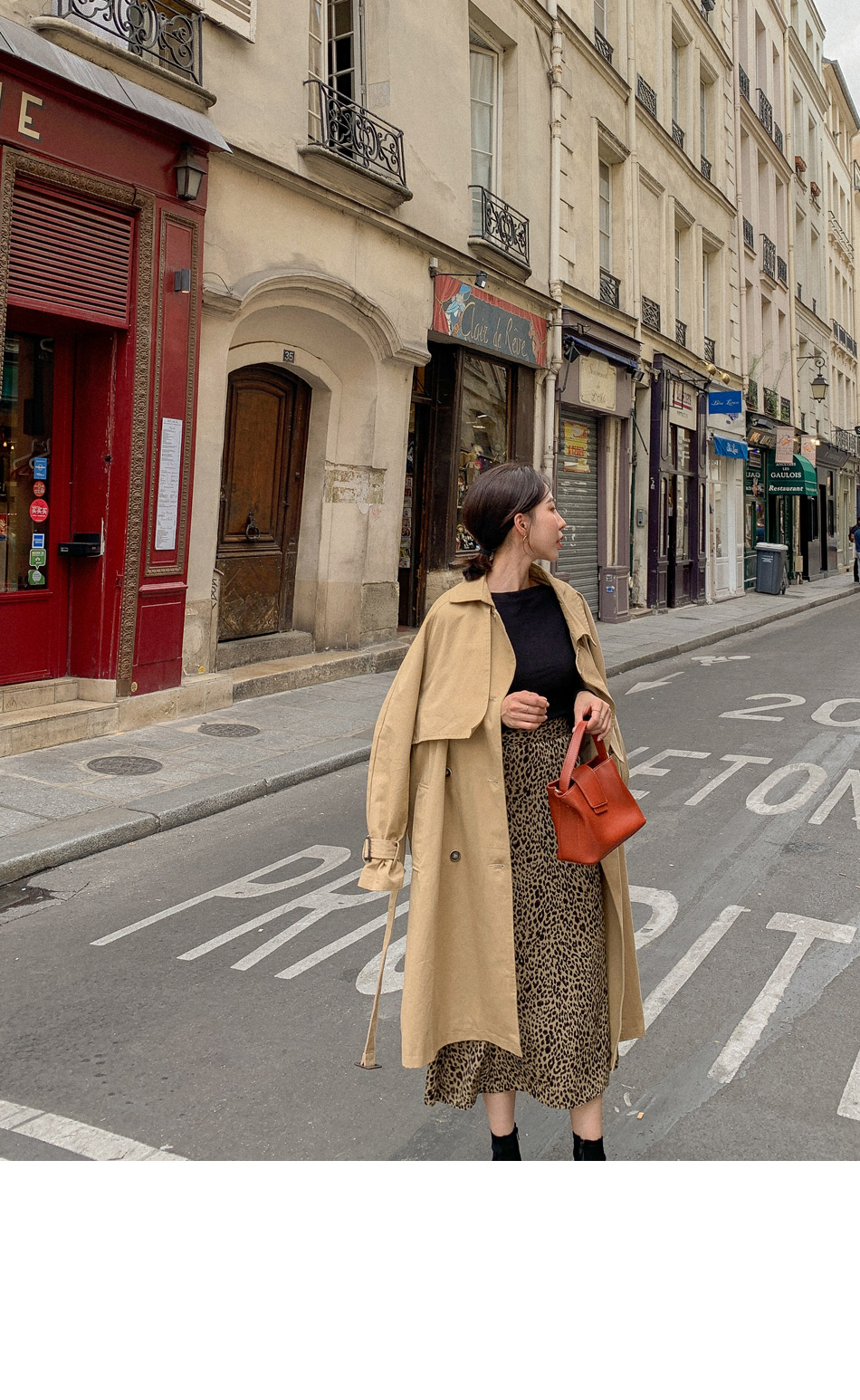MERONGSHOP - Trench-coat croisé avec ceinture