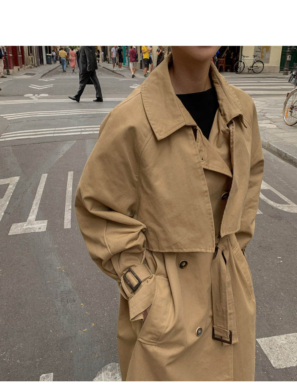 MERONGSHOP - Trench-coat croisé avec ceinture