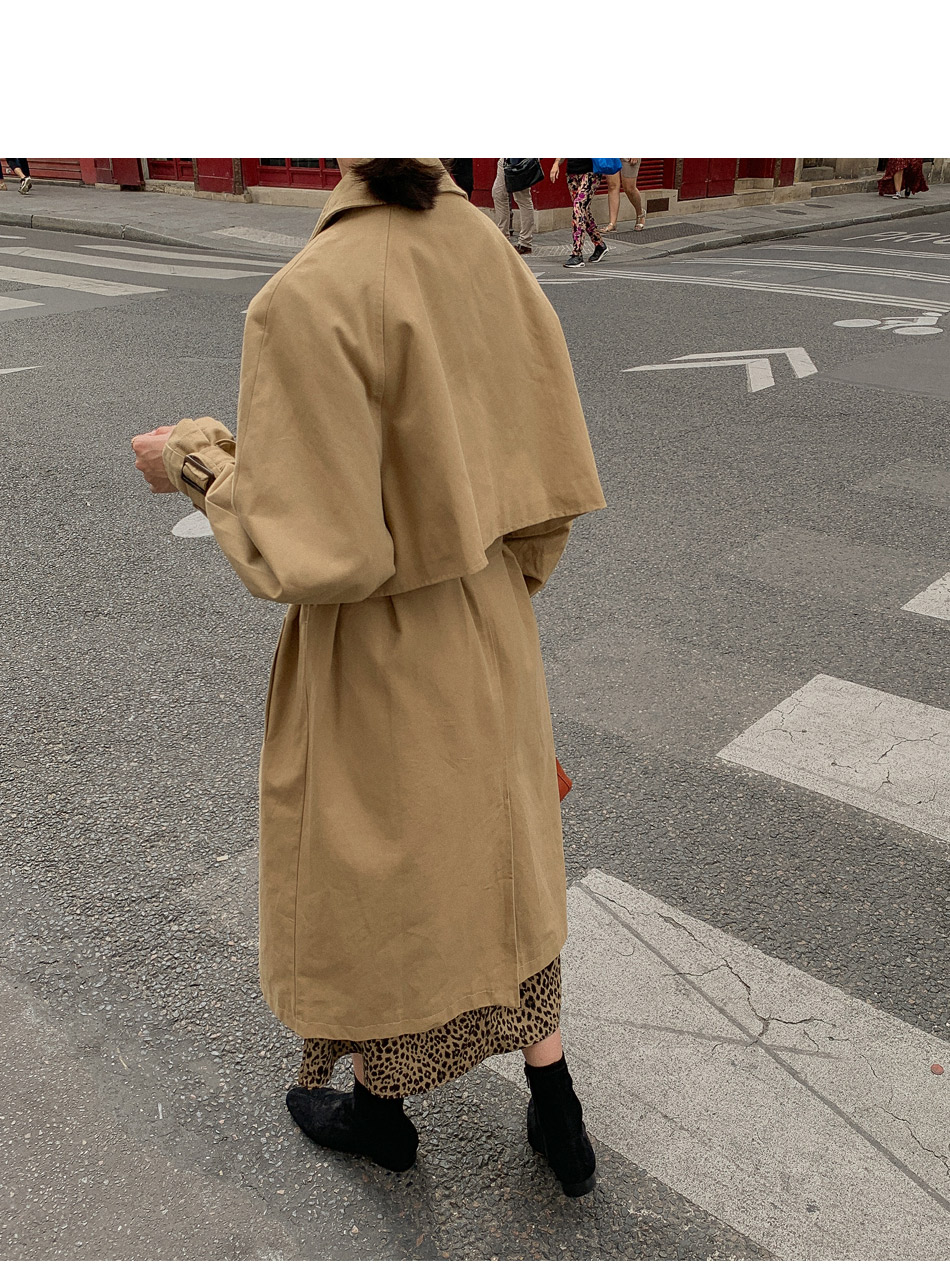 MERONGSHOP - Trench-coat croisé avec ceinture