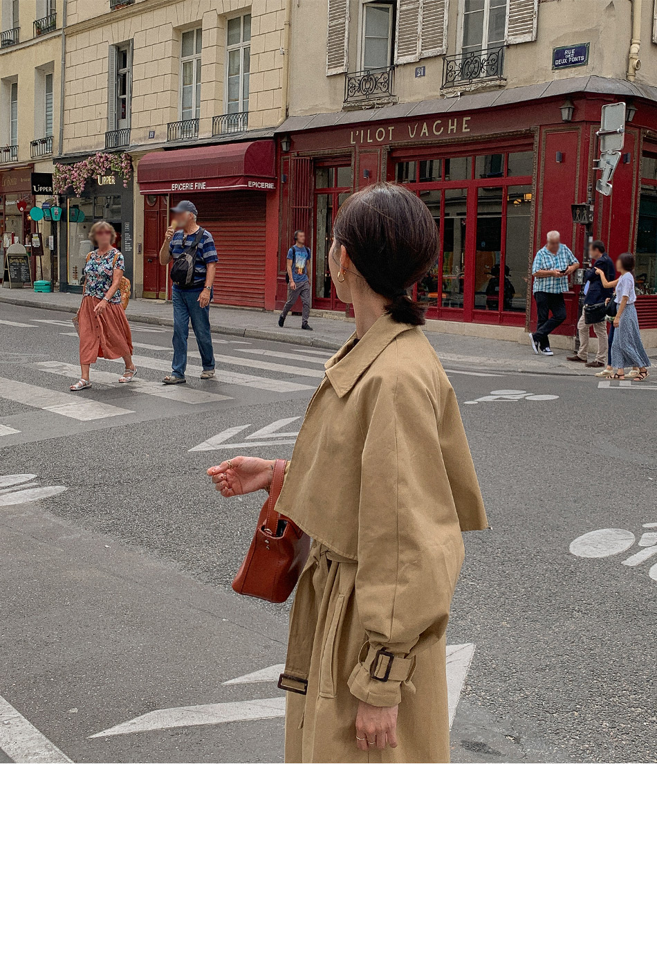 MERONGSHOP - Trench-coat croisé avec ceinture