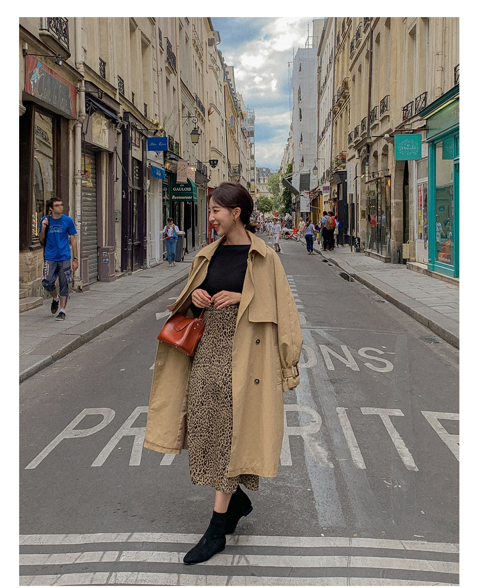 MERONGSHOP - Trench-coat croisé avec ceinture