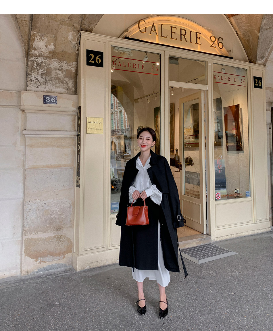 MERONGSHOP - Trench-coat croisé avec ceinture
