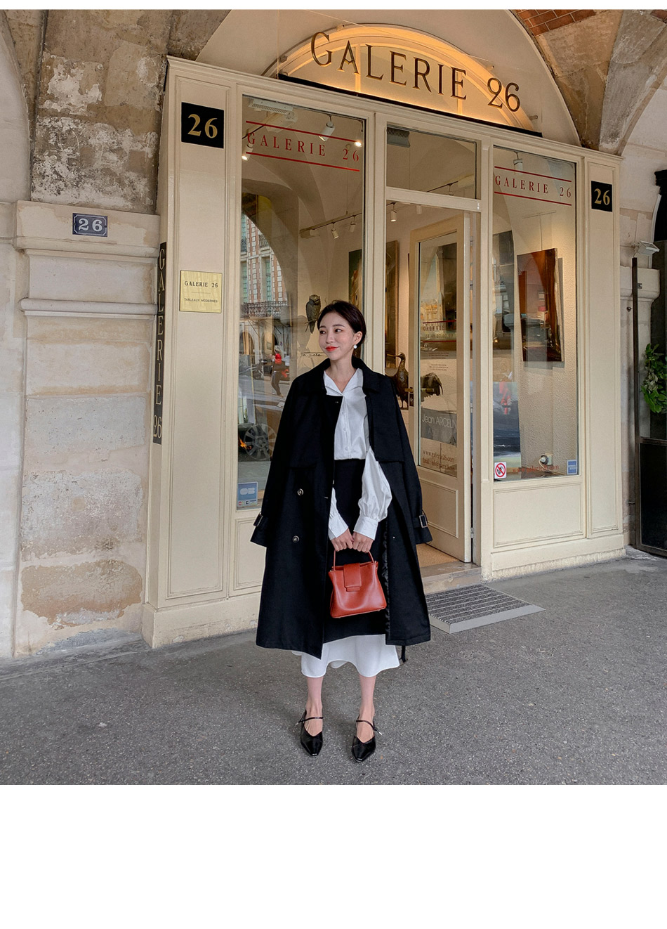 MERONGSHOP - Trench-coat croisé avec ceinture