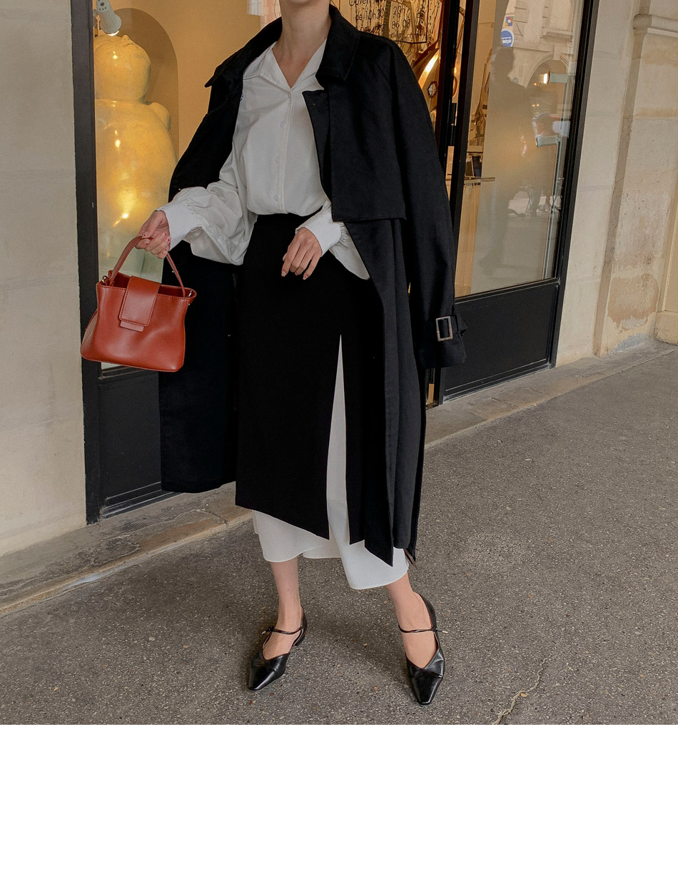 MERONGSHOP - Trench-coat croisé avec ceinture