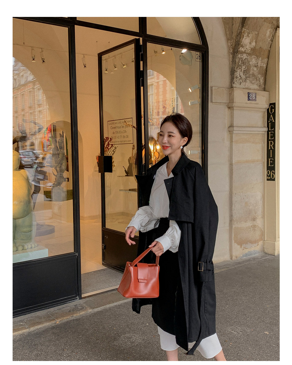 MERONGSHOP - Trench-coat croisé avec ceinture