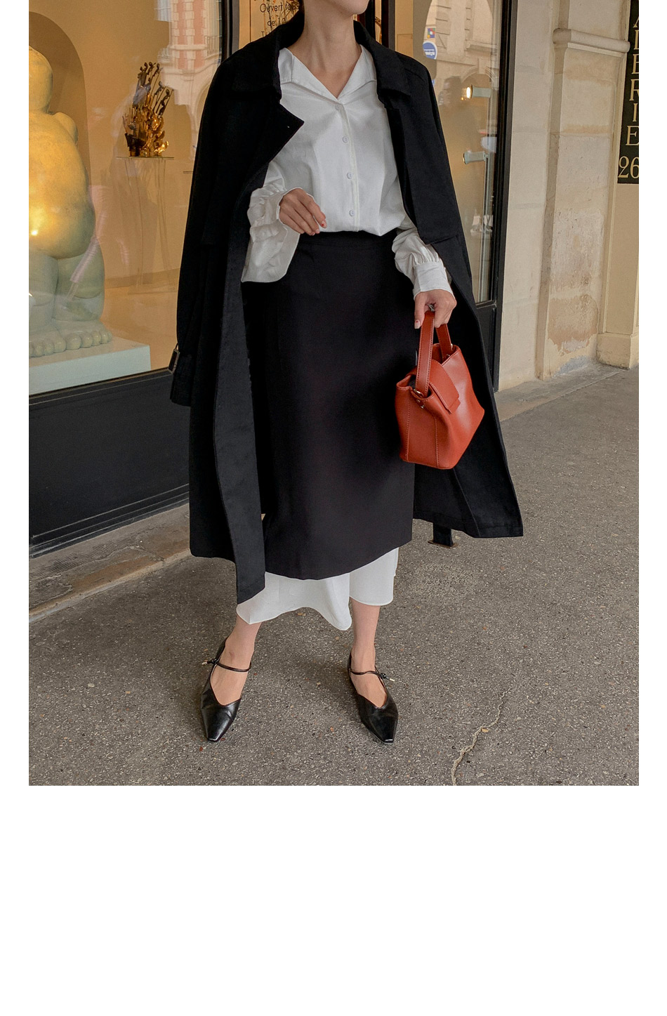 MERONGSHOP - Trench-coat croisé avec ceinture