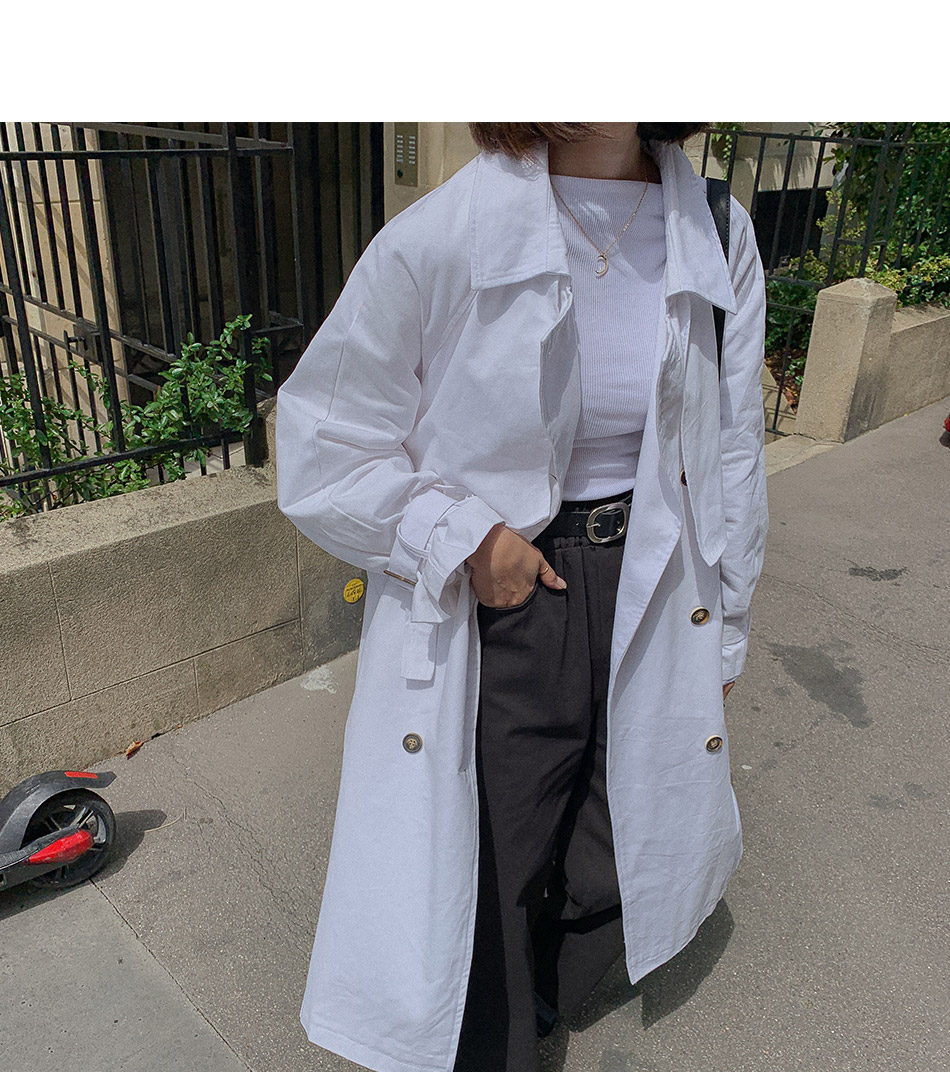 MERONGSHOP - Trench-coat croisé avec ceinture