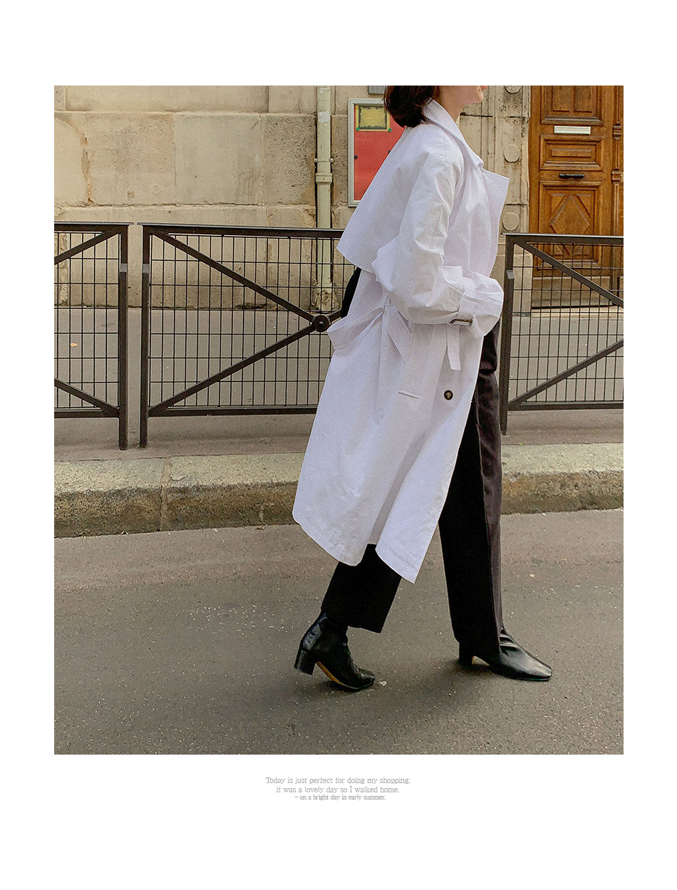 MERONGSHOP - Trench-coat croisé avec ceinture