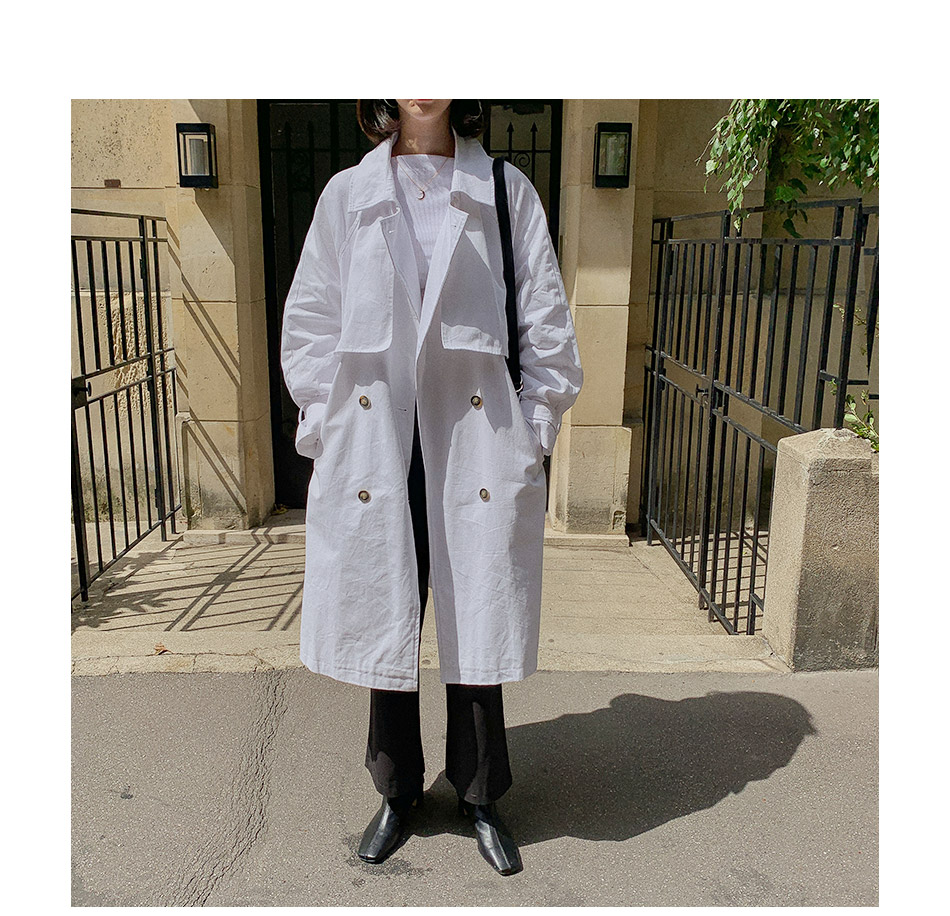 MERONGSHOP - Trench-coat croisé avec ceinture