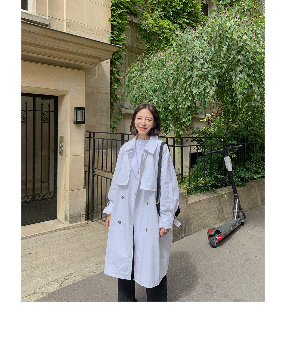 MERONGSHOP - Trench-coat croisé avec ceinture