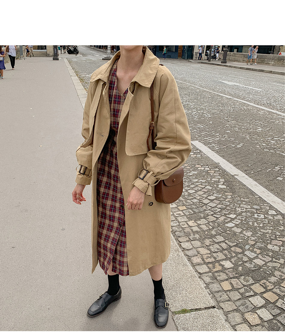 MERONGSHOP - Trench-coat croisé avec ceinture