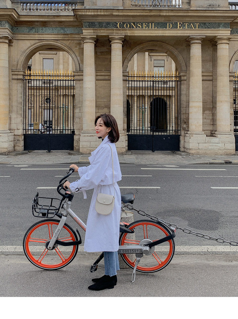MERONGSHOP - Trench-coat croisé avec ceinture