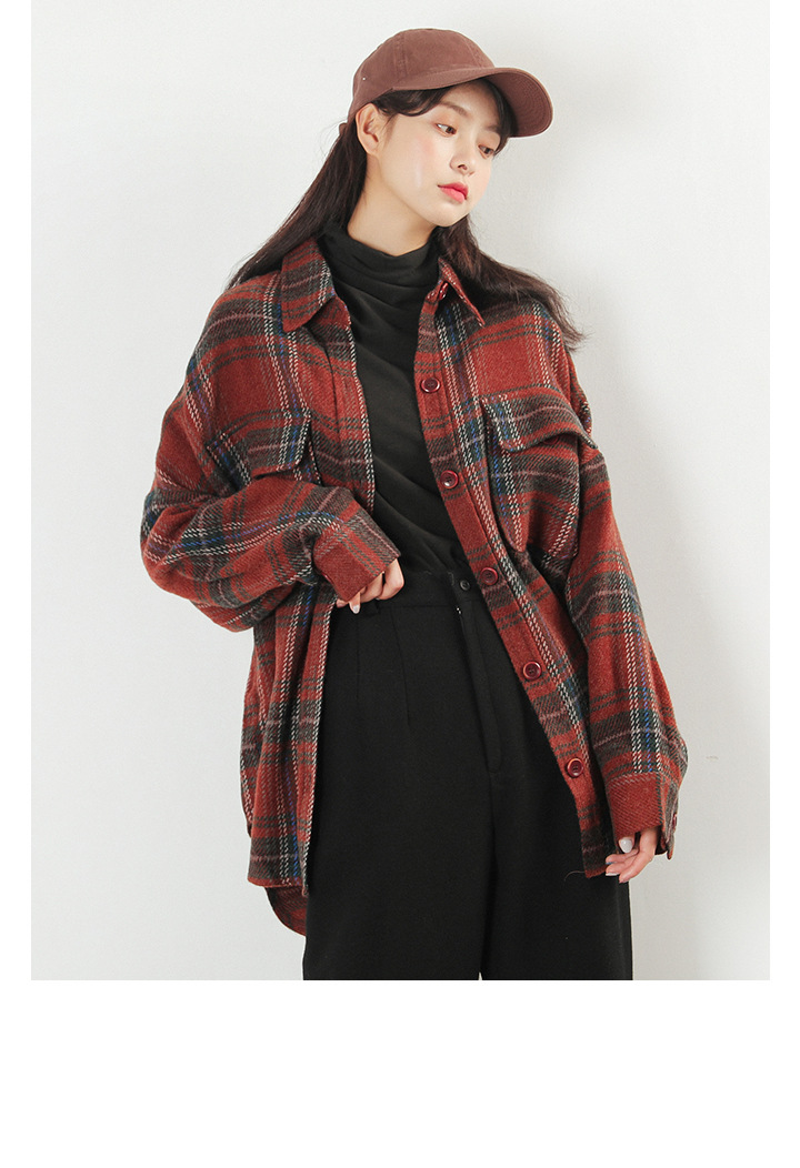 Rosy.B - Long-Sleeve Plain Shirt Jacket